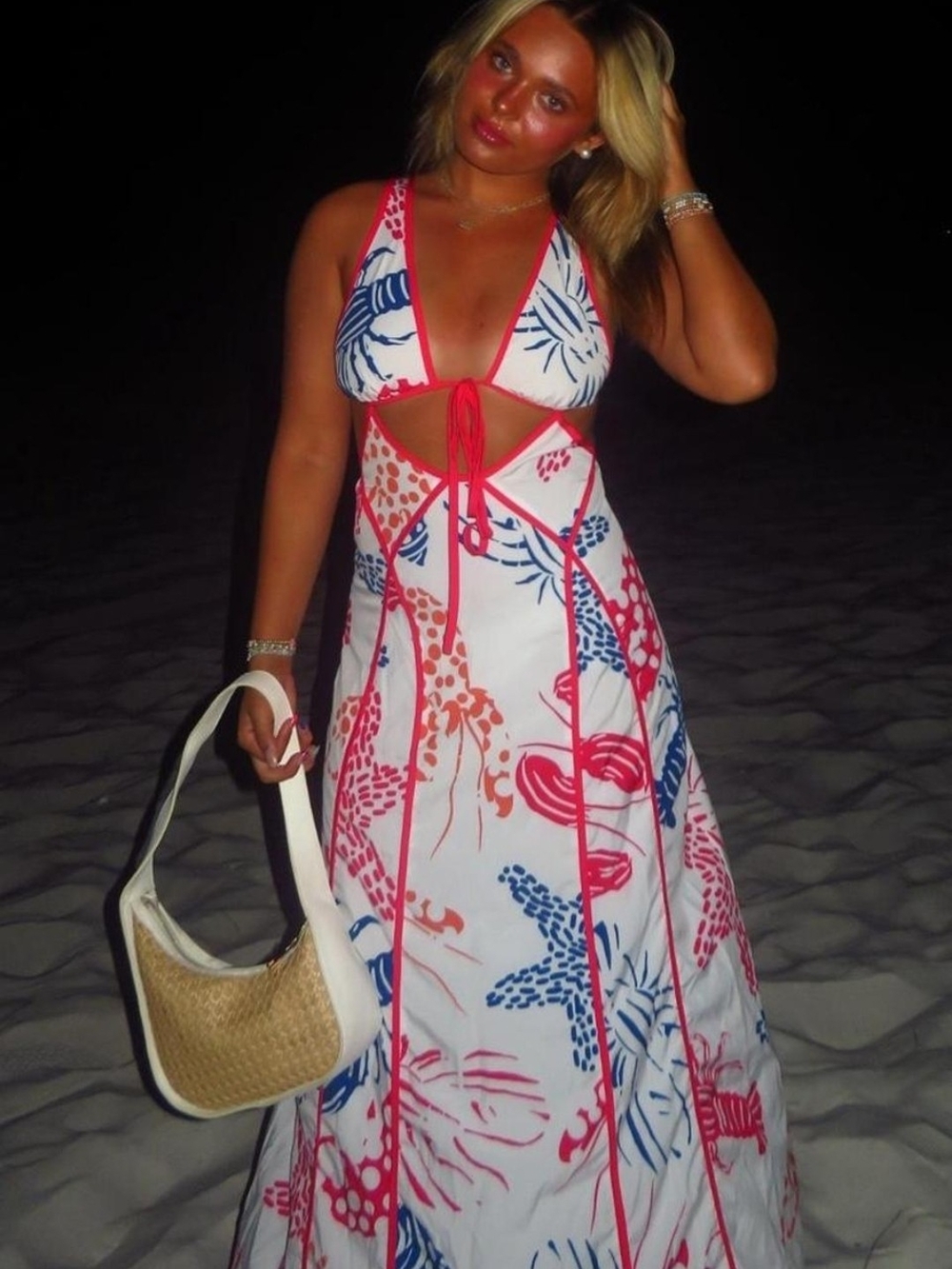 Sabo Eliska Inspired Dress - Shoreline Red And Blue